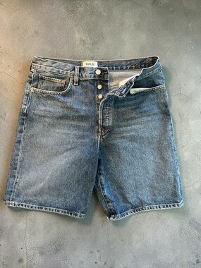 AGOLDE Risha Denim Shorts Size 28 High Rise Button Fly 100% Cotton Vintage Wash